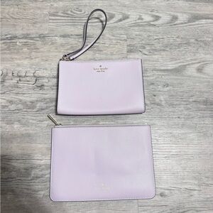 kate spade Lavender Saffiano Wristlet and Pouch Set